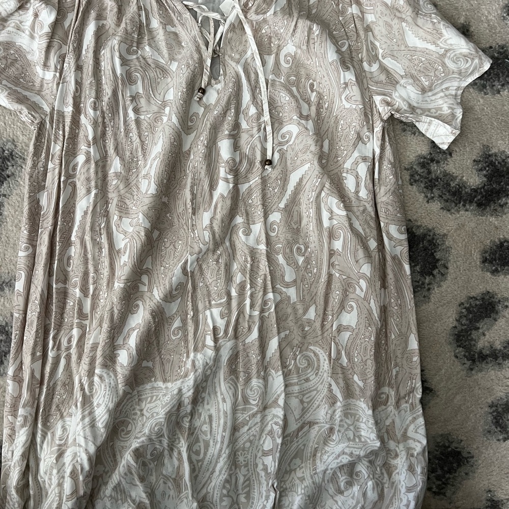 Cato Cream and Tan Paisley dress new with tags above knee length